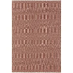 Covor din bumbac lana lucrat manual modern outdoor model geometric Sloan Marsala 4 mm 120×170 cm SLOA120170MARS