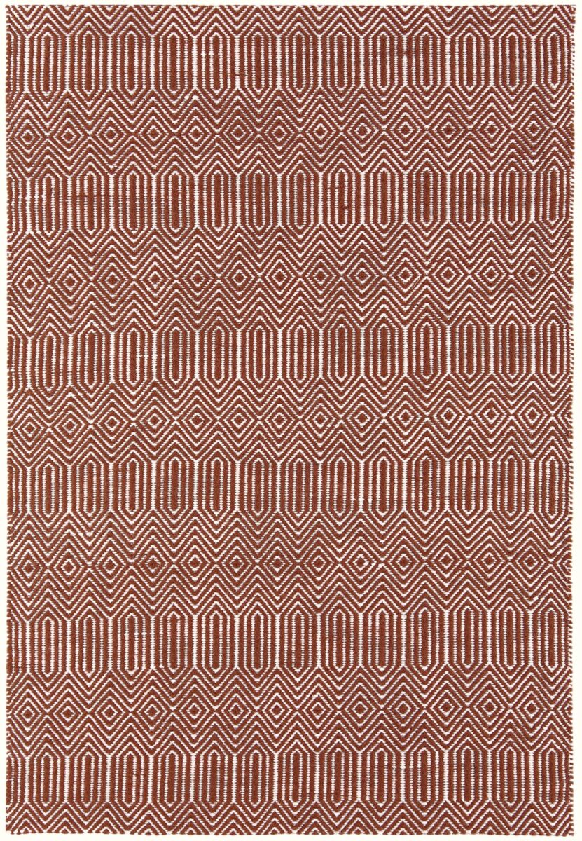 Covor din bumbac lână lucrat manual modern outdoor model geometric Sloan Marsala 4 mm 200x300 cm SLOA200300MARS