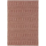 Covor din bumbac lână lucrat manual modern outdoor model geometric Sloan Marsala 4 mm 66×200 cm SLOA066200MARS