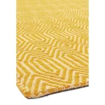 Covor mustar din bumbac lână lucrat manual modern outdoor model geometric Sloan Mustard 4 mm 160x230 cm SLOA160230MUST