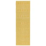 Covor mustar din bumbac lână lucrat manual modern outdoor model geometric Sloan Mustard 4 mm 160x230 cm SLOA160230MUST