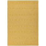 Covor mustar din bumbac lână lucrat manual modern outdoor model geometric Sloan Mustard 4 mm 100×150 cm SLOA100150MUST