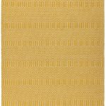 Covor mustar din bumbac lână lucrat manual modern outdoor model geometric Sloan Mustard 4 mm 120x170 cm SLOA120170MUST