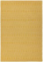 Covor mustar din bumbac lână lucrat manual modern outdoor model geometric Sloan Mustard 4 mm 200x300 cm SLOA200300MUST