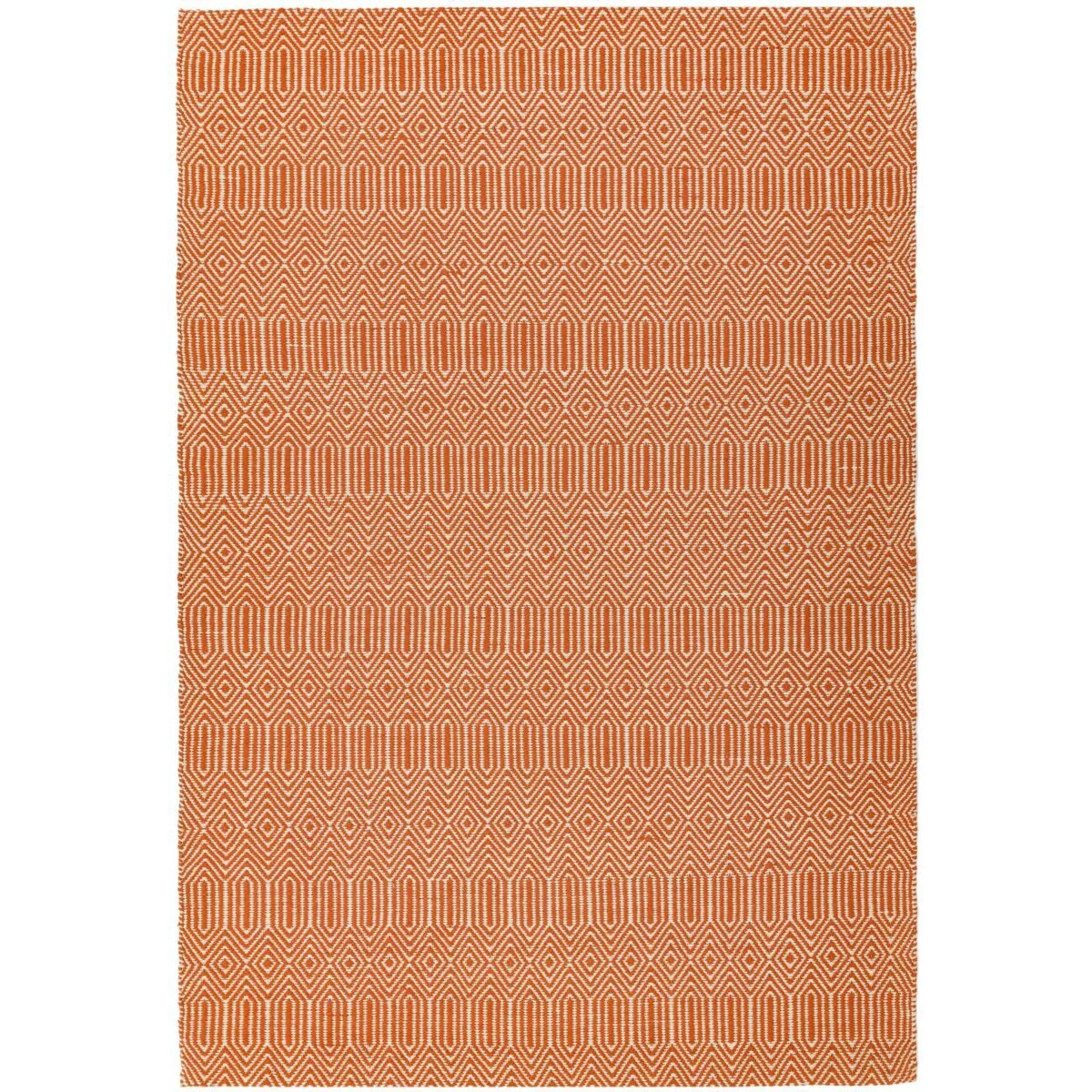Covor orange din bumbac lână lucrat manual modern outdoor model geometric Sloan Orange 4 mm 120x170 cm SLOA120170ORAN