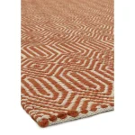 Covor orange din bumbac lână lucrat manual modern outdoor model geometric Sloan Orange 4 mm 120x170 cm SLOA120170ORAN