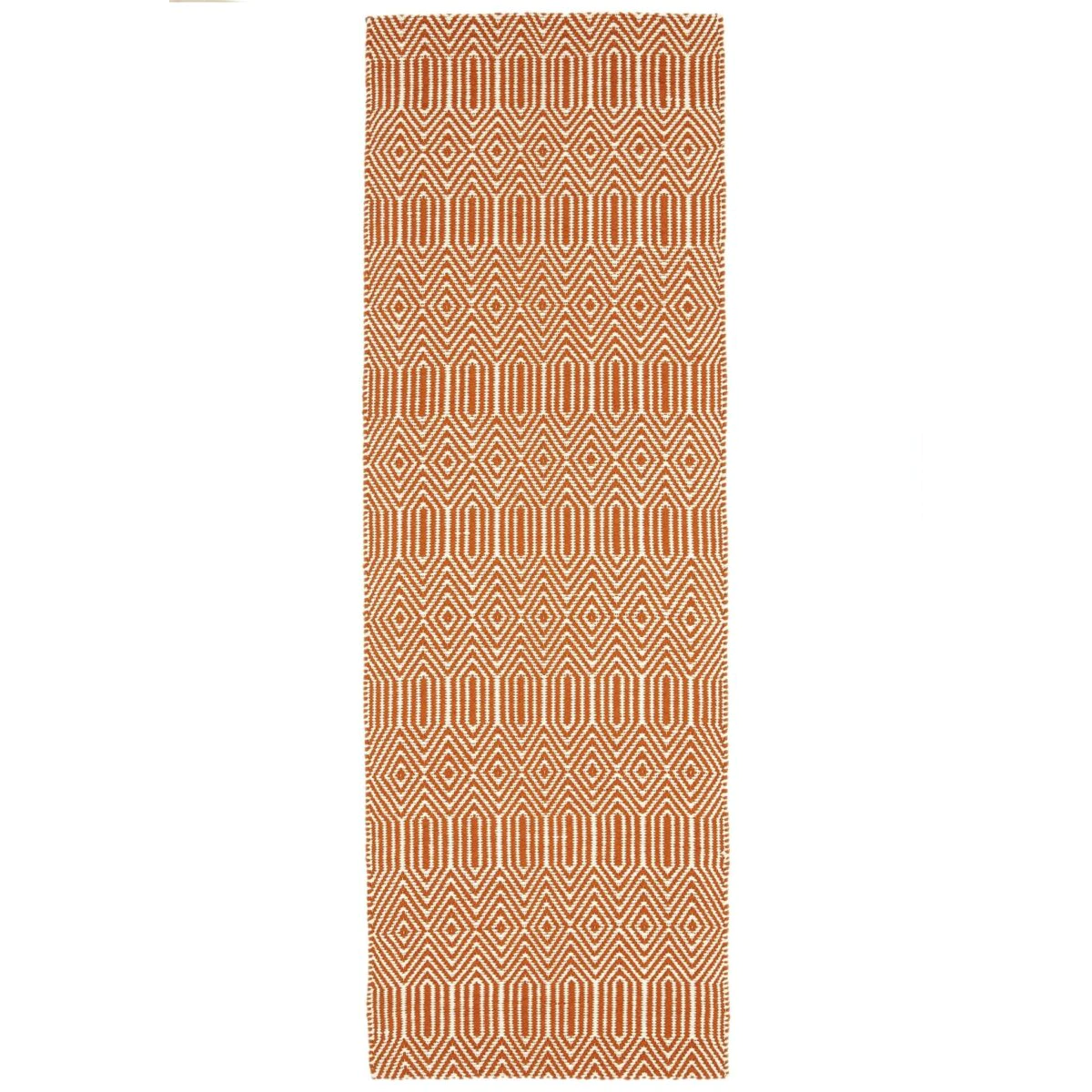 Covor orange din bumbac lână lucrat manual modern outdoor model geometric Sloan Orange 4 mm 120x170 cm SLOA120170ORAN