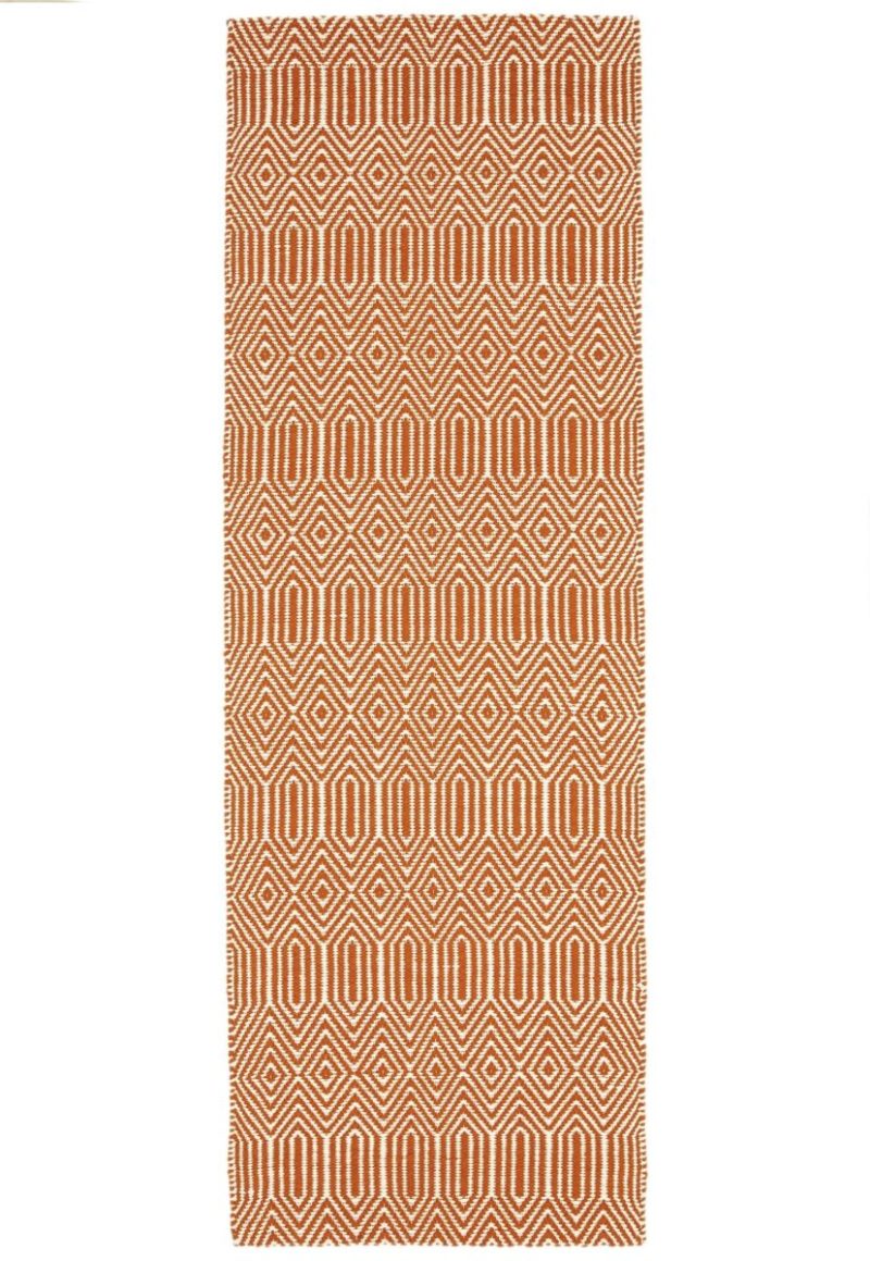 Covor orange din bumbac lână lucrat manual modern outdoor model geometric Sloan Orange 4 mm 200x300 cm SLOA200300ORAN - imagine 6