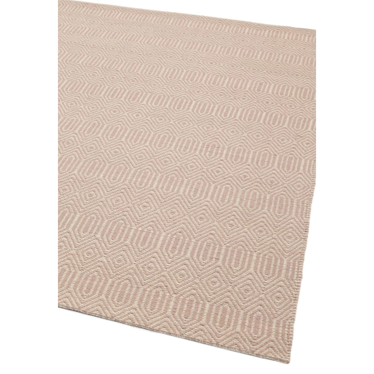 Covor roz din bumbac lână lucrat manual modern outdoor model geometric Sloan Pink 4 mm 200x300 cm SLOA200300PINK