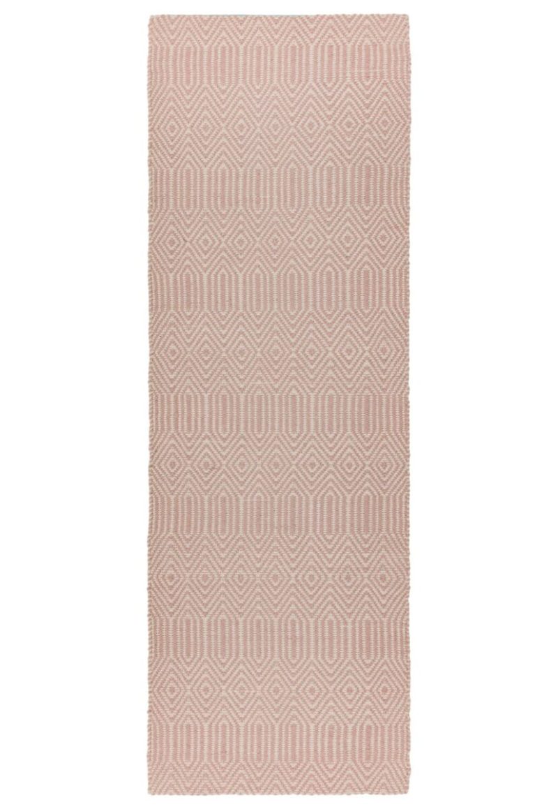 Covor roz din bumbac lână lucrat manual modern outdoor model geometric Sloan Pink 4 mm 100x150 cm SLOA100150PINK - imagine 5
