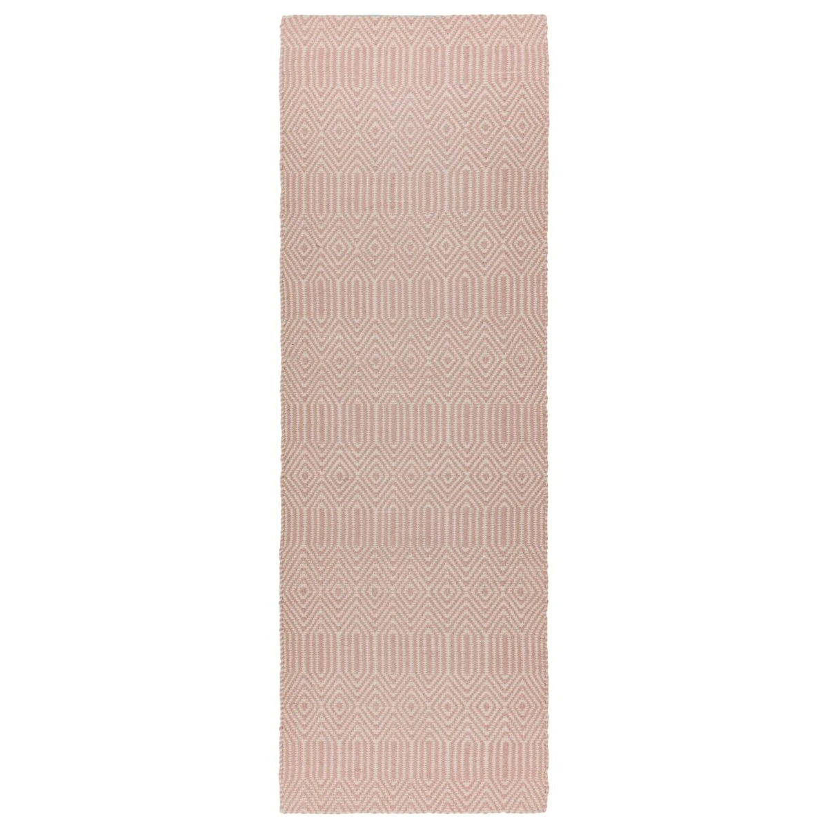 Covor roz din bumbac lână lucrat manual modern outdoor model geometric Sloan Pink 4 mm 200x300 cm SLOA200300PINK