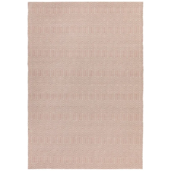 Covor roz din bumbac lână lucrat manual modern outdoor model geometric Sloan Pink 4 mm 100x150 cm SLOA100150PINK