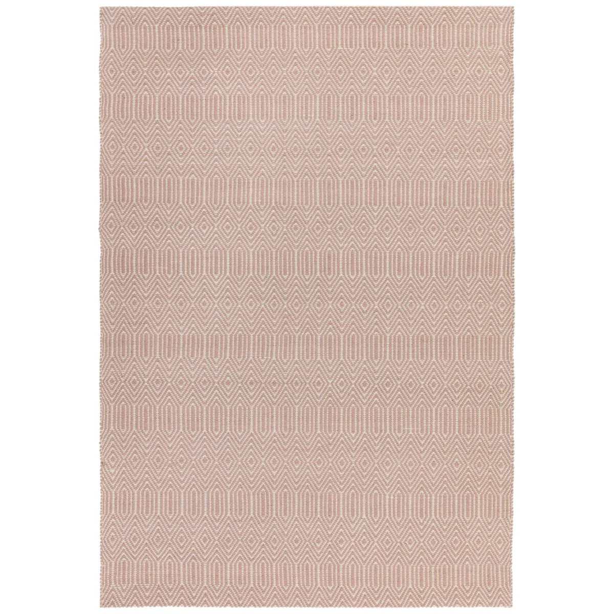 Covor roz din bumbac lână lucrat manual modern outdoor model geometric Sloan Pink 4 mm 120x170 cm SLOA120170PINK