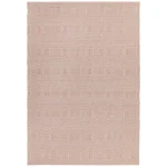 Covor roz din bumbac lână lucrat manual modern outdoor model geometric Sloan Pink 4 mm 66×200 cm SLOA066200PINK