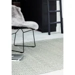 Covor argintiu din bumbac lână lucrat manual modern outdoor model geometric Sloan Silver 4 mm 66x200 cm SLOA066200SILV