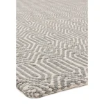 Covor argintiu din bumbac lână lucrat manual modern outdoor model geometric Sloan Silver 4 mm 160x230 cm SLOA160230SILV