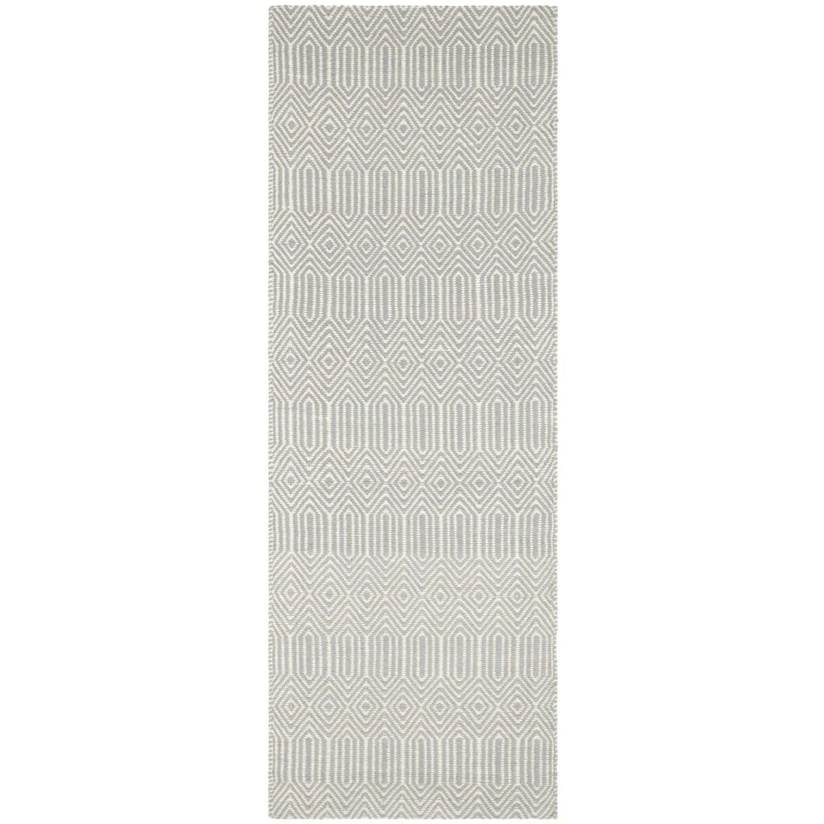 Covor argintiu din bumbac lână lucrat manual modern outdoor model geometric Sloan Silver 4 mm 160x230 cm SLOA160230SILV