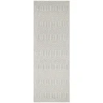 Covor argintiu din bumbac lână lucrat manual modern outdoor model geometric Sloan Silver 4 mm 66x200 cm SLOA066200SILV