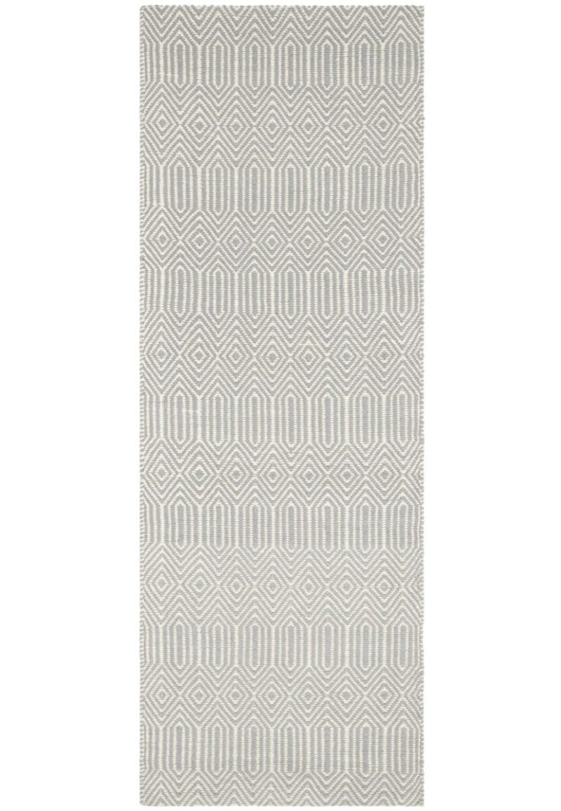 Covor argintiu din bumbac lână lucrat manual modern outdoor model geometric Sloan Silver 4 mm 66x200 cm SLOA066200SILV - imagine 6