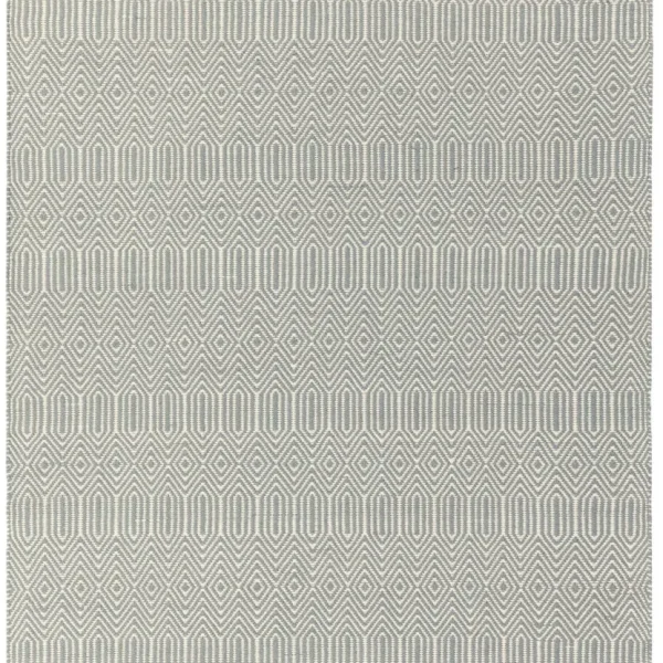 Covor argintiu din bumbac lână lucrat manual modern outdoor model geometric Sloan Silver 4 mm 100x150 cm SLOA100150SILV