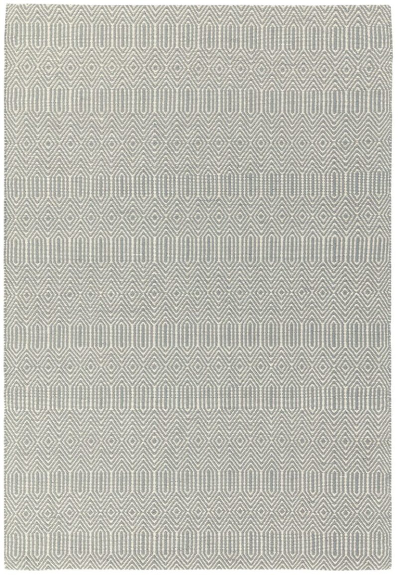 Covor argintiu din bumbac lână lucrat manual modern outdoor model geometric Sloan Silver 4 mm 100x150 cm SLOA100150SILV