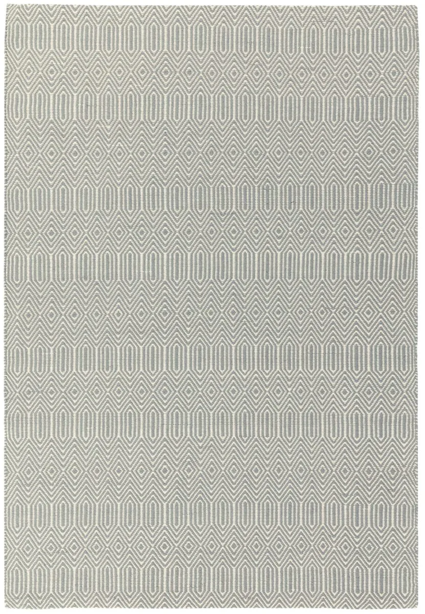 Covor argintiu din bumbac lână lucrat manual modern outdoor model geometric Sloan Silver 4 mm 120×170 cm SLOA120170SILV