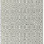 Covor argintiu din bumbac lână lucrat manual modern outdoor model geometric Sloan Silver 4 mm 66×200 cm SLOA066200SILV