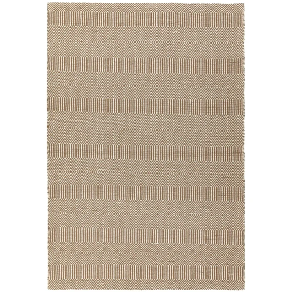 Covor taupe din bumbac lână lucrat manual modern outdoor model geometric Sloan Taupe 4 mm 120x170 cm SLOA120170TAUP
