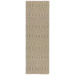 Covor taupe din bumbac lână lucrat manual modern outdoor model geometric Sloan Taupe 4 mm 120x170 cm SLOA120170TAUP