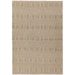 Covor taupe din bumbac lână lucrat manual modern outdoor model geometric Sloan Taupe 4 mm 120×170 cm SLOA120170TAUP