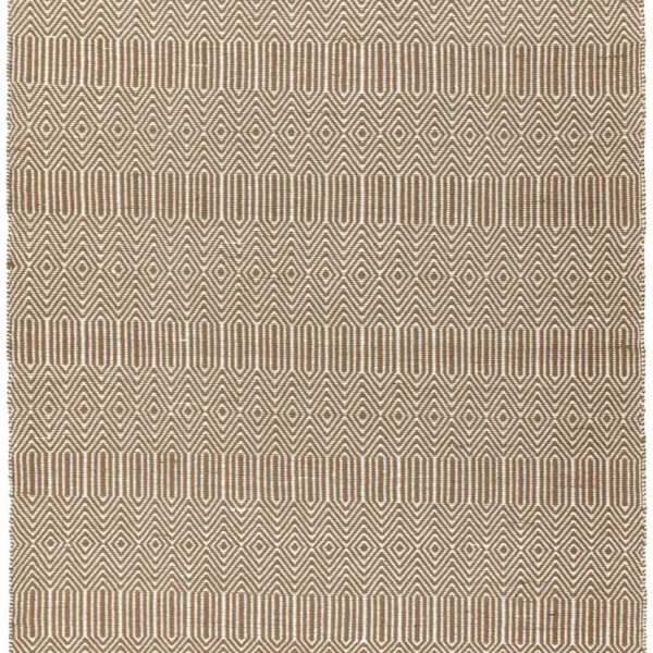 Covor taupe din bumbac lână lucrat manual modern outdoor model geometric Sloan Taupe 4 mm 120x170 cm SLOA120170TAUP