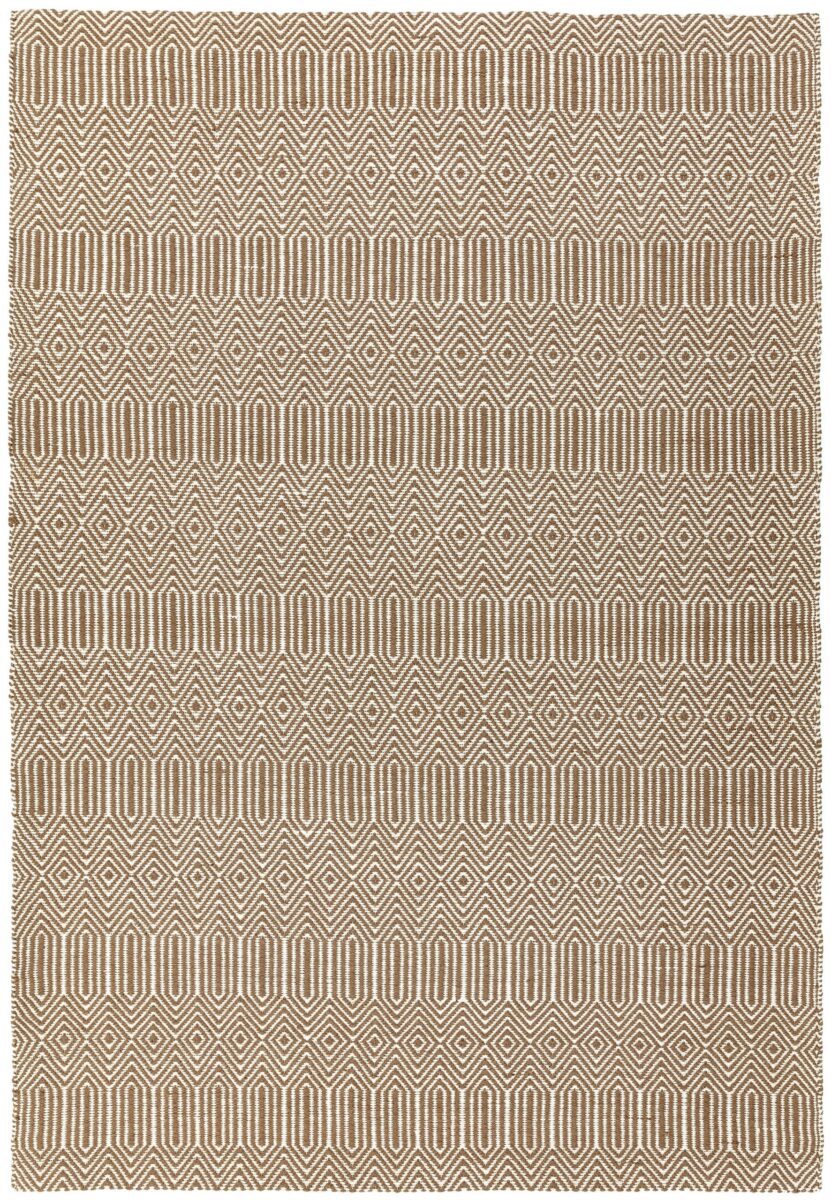 Covor taupe din bumbac lână lucrat manual modern outdoor model geometric Sloan Taupe 4 mm 160x230 cm SLOA160230TAUP