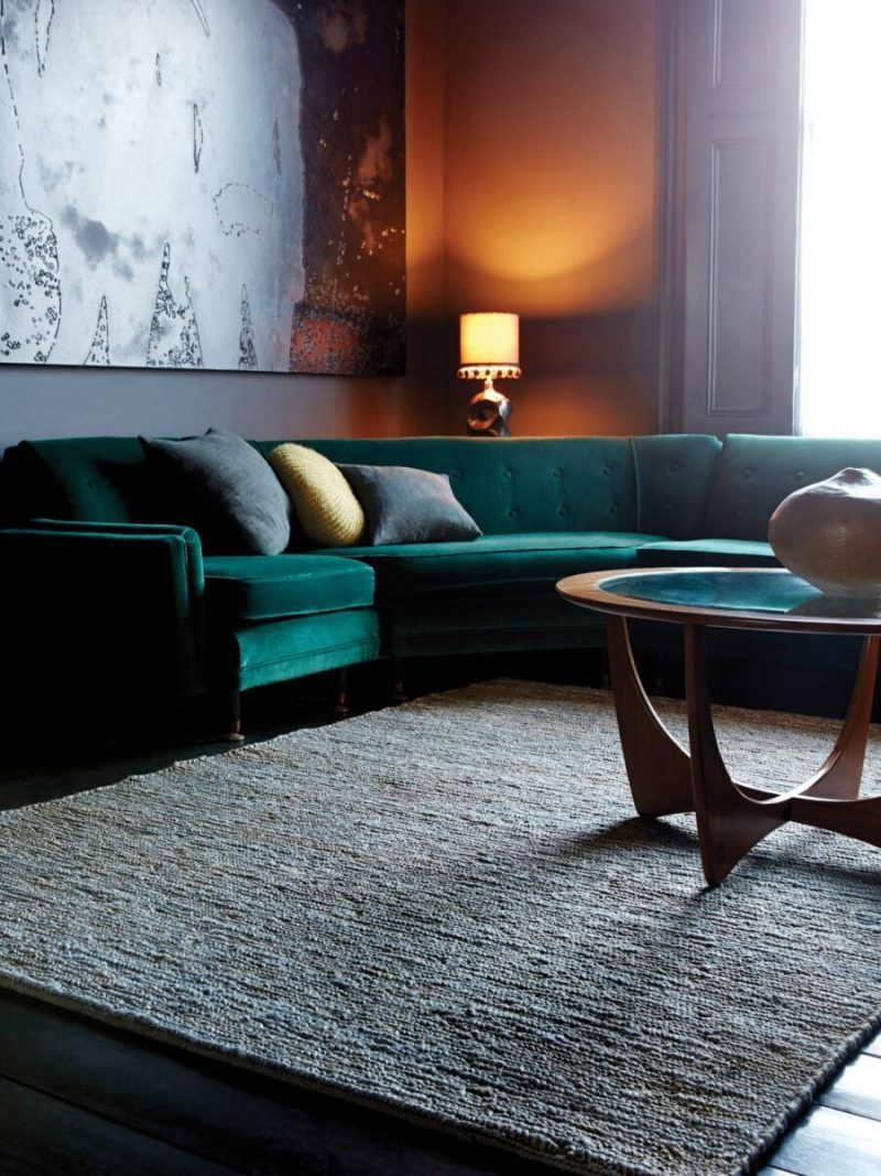 Covor argintiu din iută lucrat manual modern model uni Soumak Silver 6 mm 200x300 cm SOUM200300SILV - imagine 3