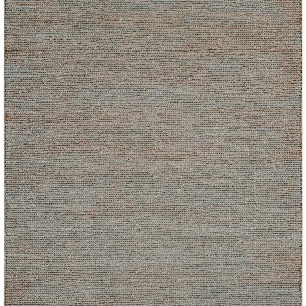 Covor argintiu din iută lucrat manual modern model uni Soumak Silver 6 mm 200x300 cm SOUM200300SILV