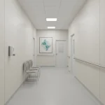 Tapet PVC gri antimicrobian Modul 201, spitale și clinici, Fatra Lino - Tapet pvc