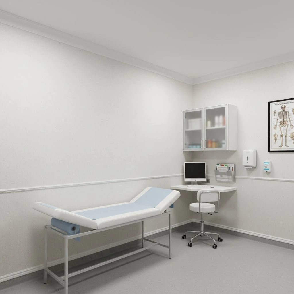 Tapet PVC gri antimicrobian Modul 201, spitale și clinici, Fatra Lino - Tapet pvc