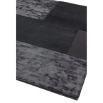 Covor gri din lână vâscoză lucrat manual modern model geometric Tate Charcoal 9 mm 200x290 cm TATE200290CHAR