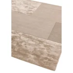 Covor sand din lână vâscoză lucrat manual modern model geometric Tate Sand 9 mm 120x170 cm TATE120170SAND