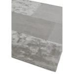 Covor argintiu din lână vâscoză lucrat manual modern model geometric Tate Silver 9 mm 200x290 cm TATE200290SILV