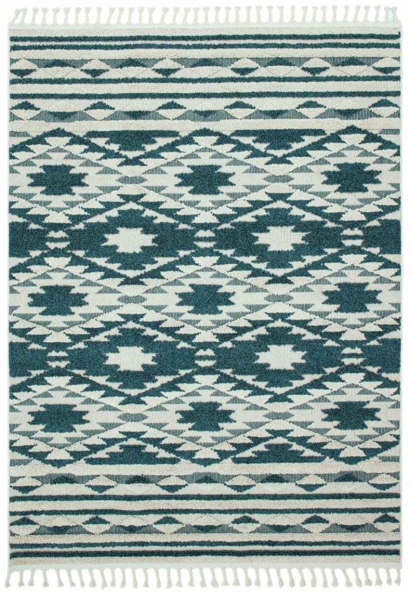 Covor verde traditional model geometric 3d Taza Green 15 mm 200x290 cm TAZA2002900001 - imagine 2