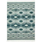 Covor verde traditional model geometric 3d Taza Green 15 mm 80x240 cm TAZA0802400001