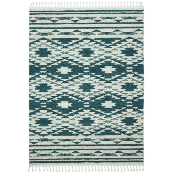 Covor verde traditional model geometric 3d Taza Green 15 mm 80x240 cm TAZA0802400001