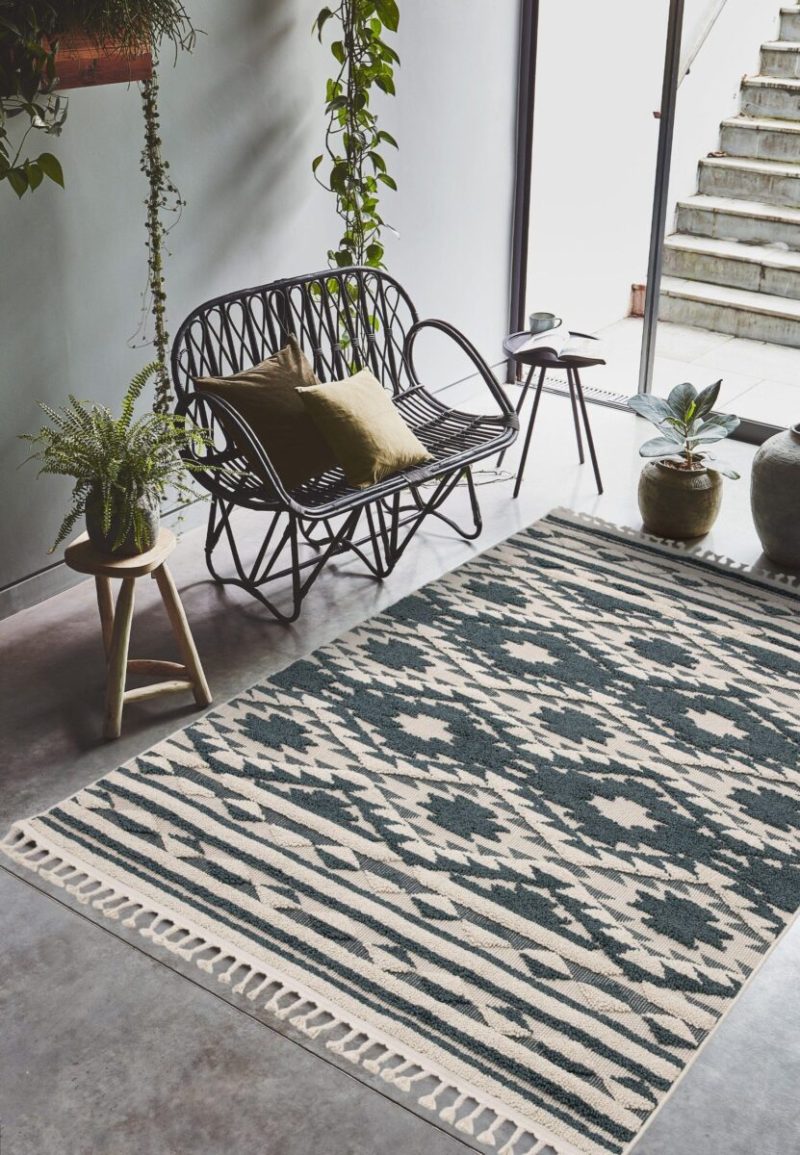 Covor verde traditional model geometric 3d Taza Green 15 mm 200x290 cm TAZA2002900001 - imagine 3