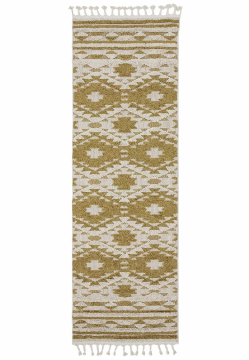 Covor ocru traditional model geometric 3d Taza Ochre 15 mm 120x170 cm TAZA1201700002 - imagine 5