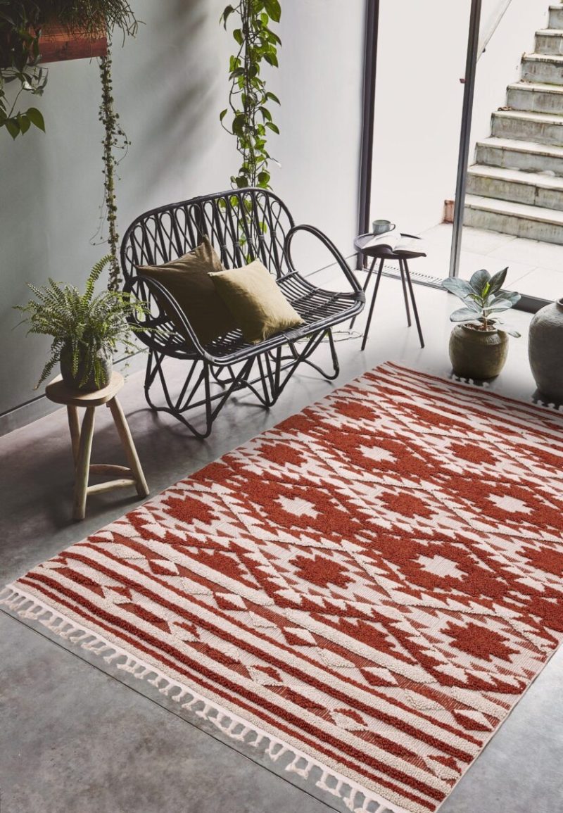 Covor terracotta traditional model geometric 3d Taza Terracotta 15 mm 80x240 cm TAZA0802400003 - imagine 3
