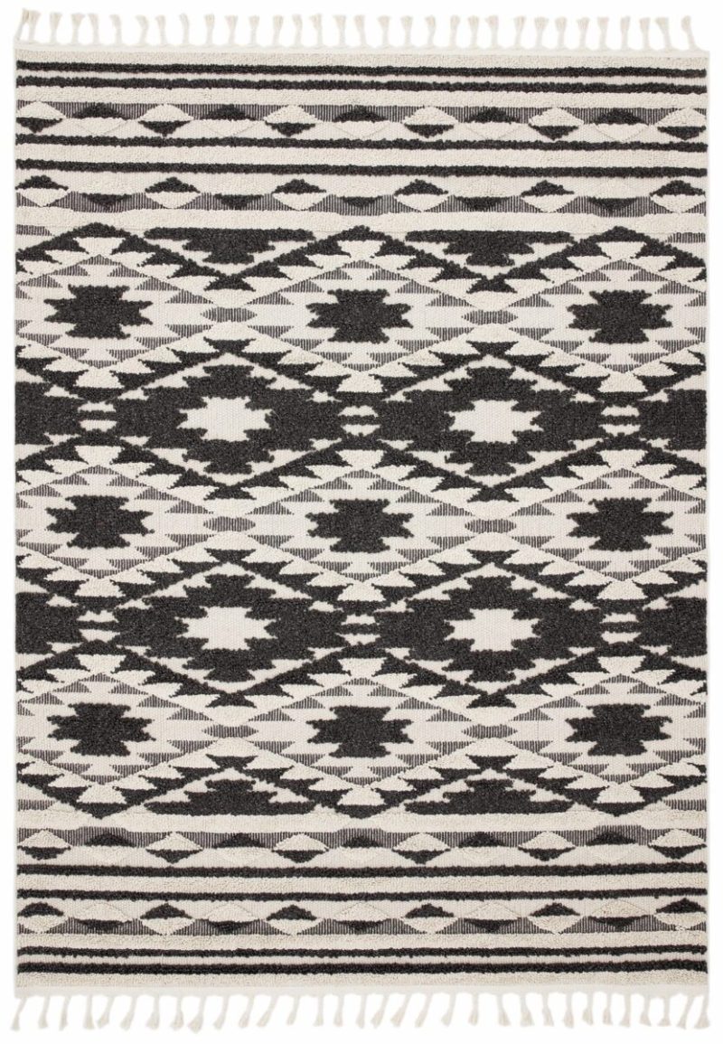 Covor negru traditional model geometric 3d Taza Black 15 mm 200x290 cm TAZA2002900004 - imagine 2