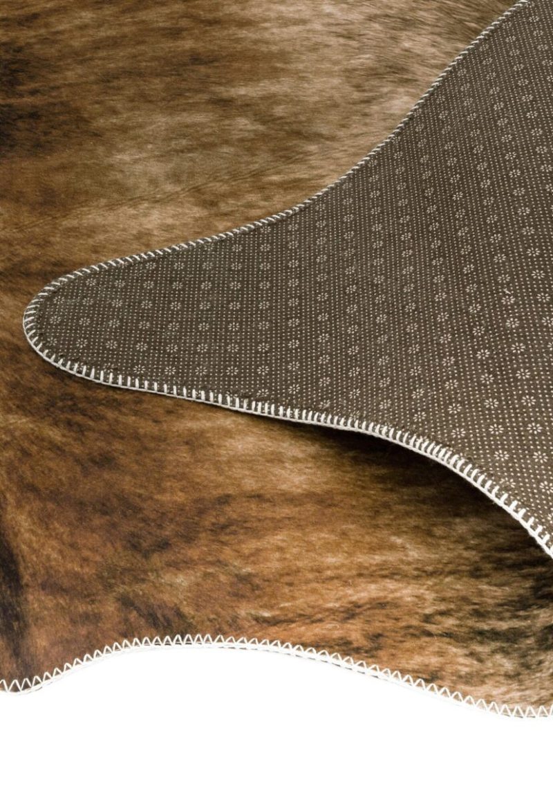 Covor brown traditional model geometric 3d Texas Faux Cowhide Brown 15 mm 190x240 cm TEXA190240BROW - imagine 3