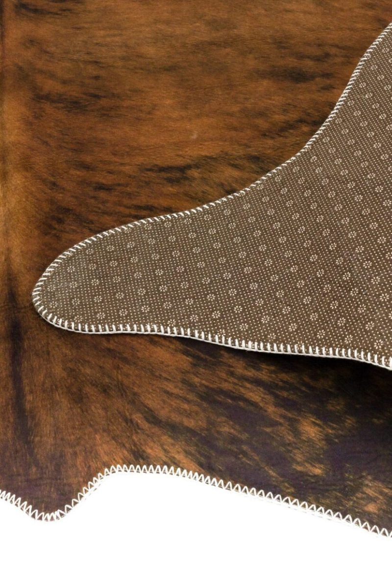Covor chestnut traditional model geometric 3d Texas Faux Cowhide Chestnut 15 mm 190x240 cm TEXA190240CHES - imagine 3