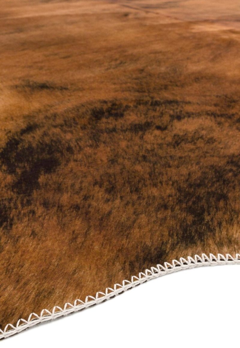 Covor chestnut traditional model geometric 3d Texas Faux Cowhide Chestnut 15 mm 190x240 cm TEXA190240CHES - imagine 4