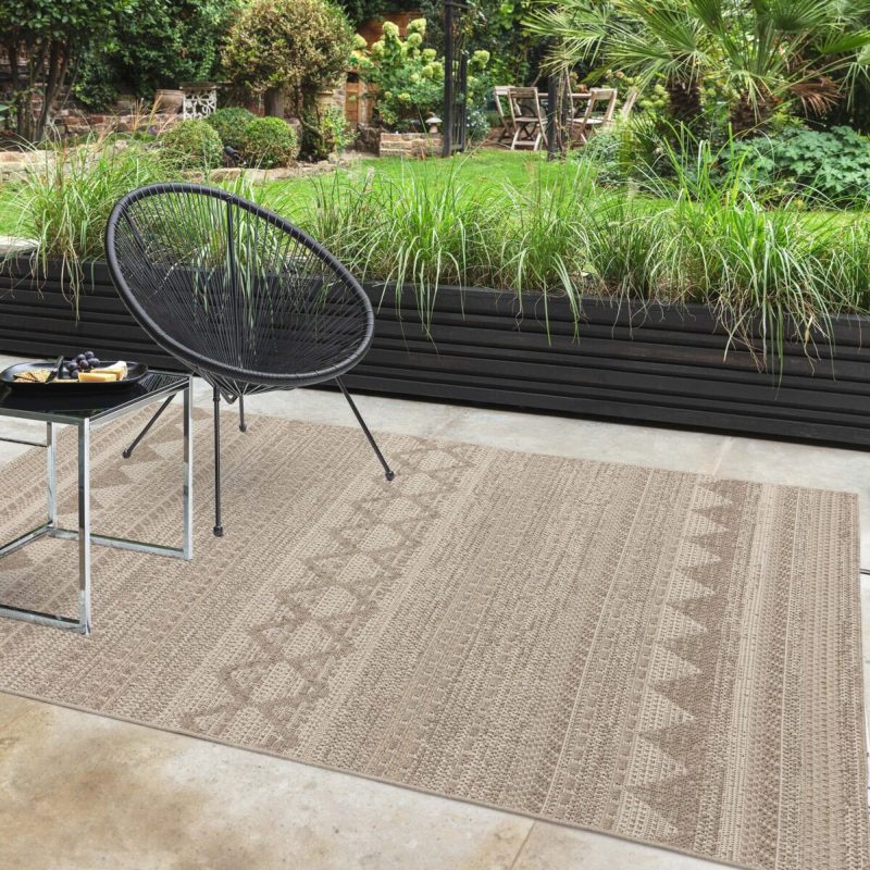 Covor bej modern outdoor model geometric Varanda Beige Diamond 2 mm 160x230 cm VARA160230VA02 - imagine 3